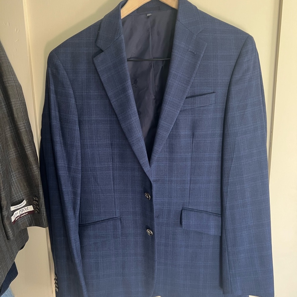 Jos. A. Bank Blue Sport Coat with Windowpane Pattern